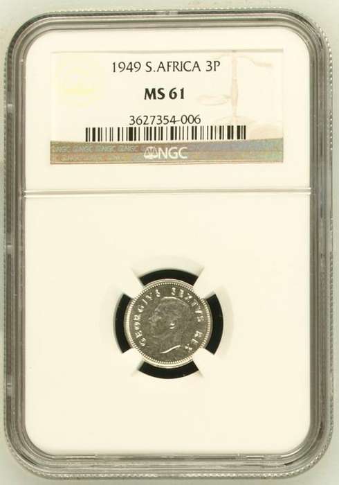 " Not Many Better Than This One " 1949 Three Pence - NGC Graded MS61 - R1 Start.